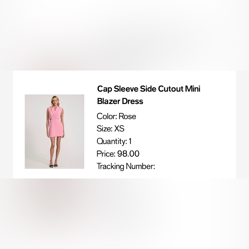 NWOT Chic Pink Blazer Dress with Cutouts